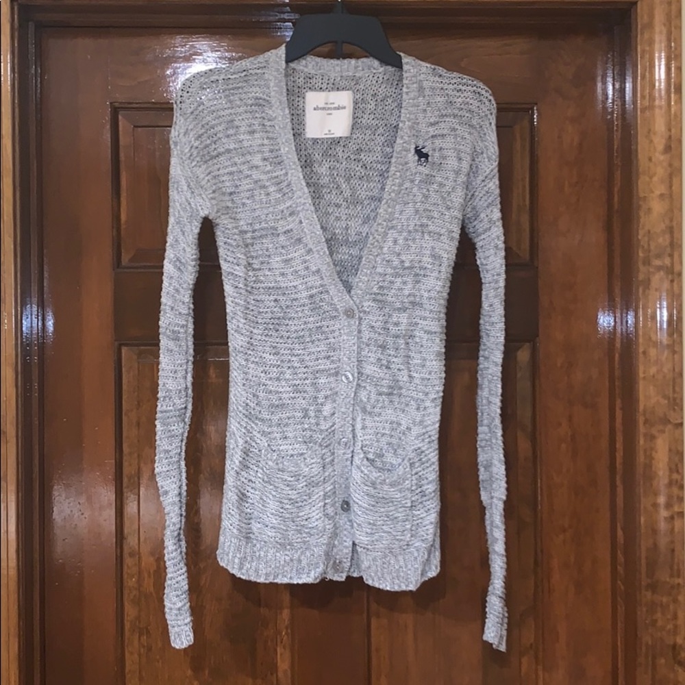 Abercrombie Kids Girls’ M Heather Gray Cardigan